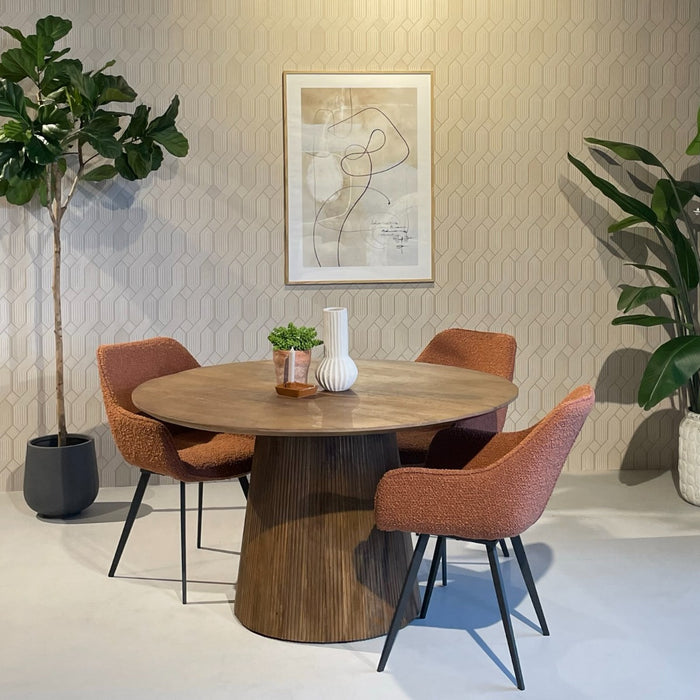 Eettafel Salvator Mangohout Bruin 130 cm 130x130x76 cm-Eettafels-Livingfurn