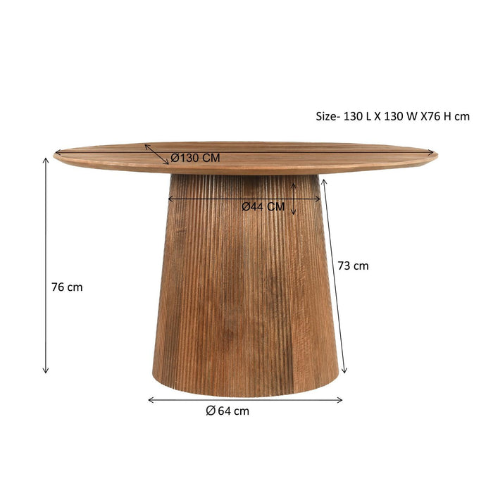 Eettafel Salvator Mangohout Bruin 130 cm 130x130x76 cm-Eettafels-Livingfurn
