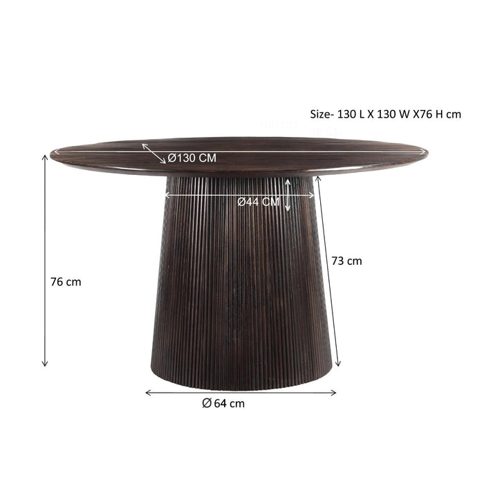 Eettafel Salvator Mangohout Bruin 130 cm-Eettafels-Livingfurn