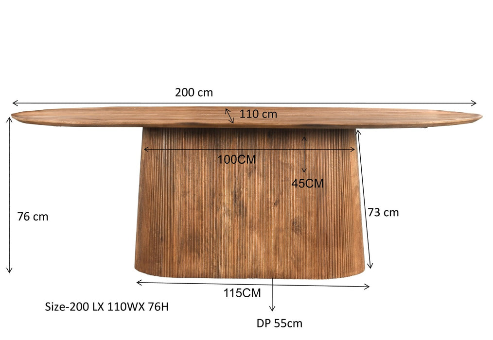 Eettafel Salvator Mangohout Bruin 200x110 cm-Eettafels-Livingfurn