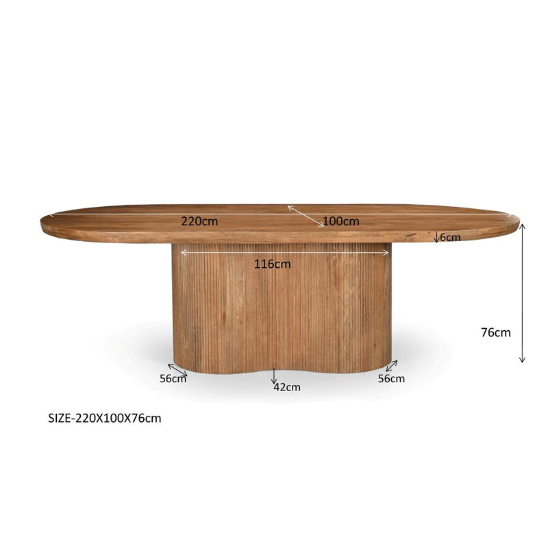 Eettafel Sevilla Mangohout Bruin 100x220 cm 31175-Eettafels-Livingfurn