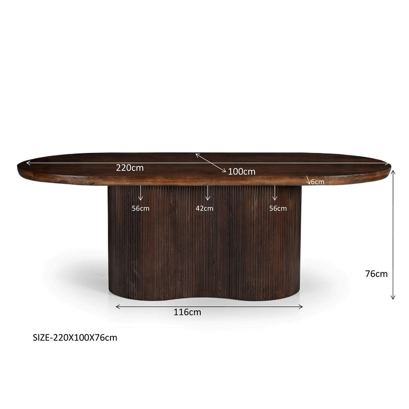 Eettafel Sevilla Mangohout Bruin 100x220 cm 31199-Eettafels-Livingfurn