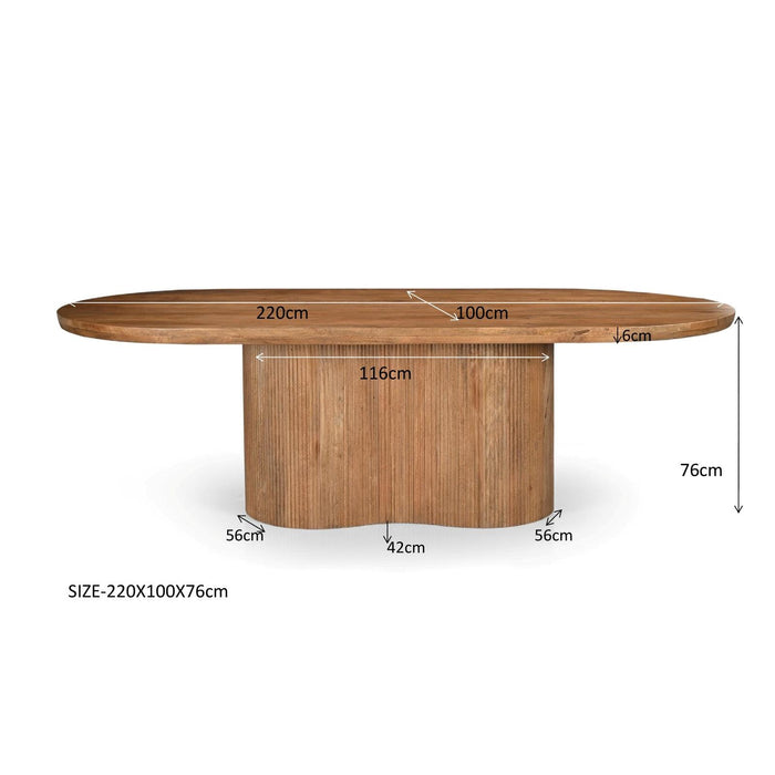 Eettafel Sevilla Mangohout Bruin 100x220 cm-Eettafels-Livingfurn