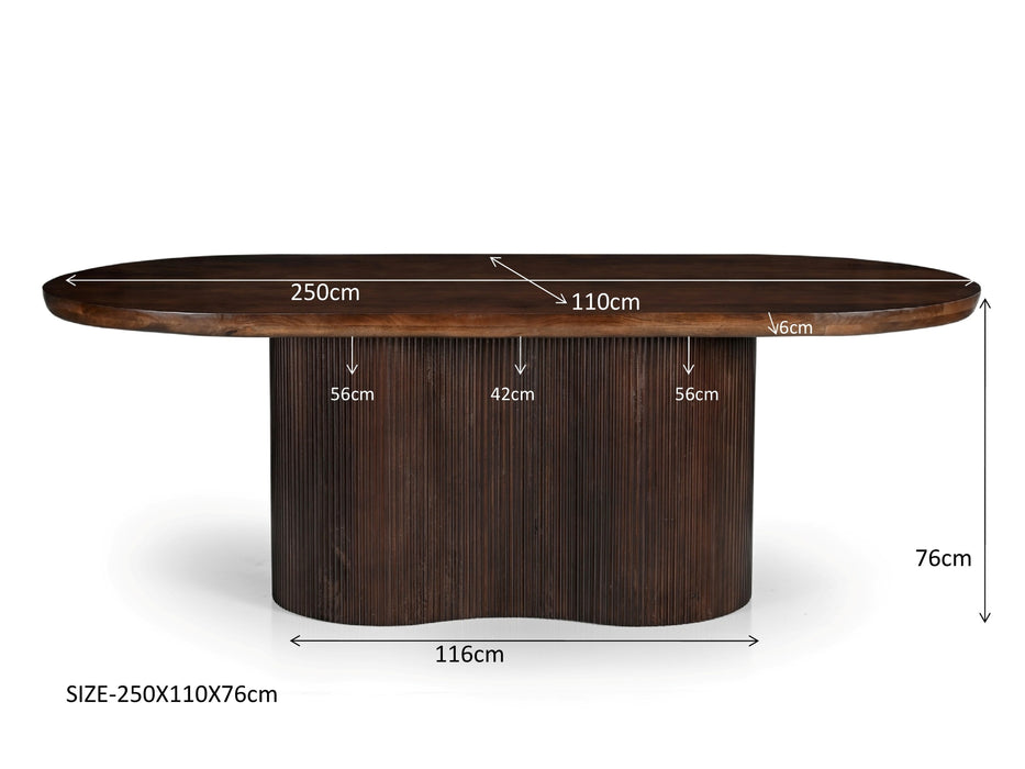 Eettafel Sevilla Mangohout Bruin 110x250 cm-Eettafels-Livingfurn