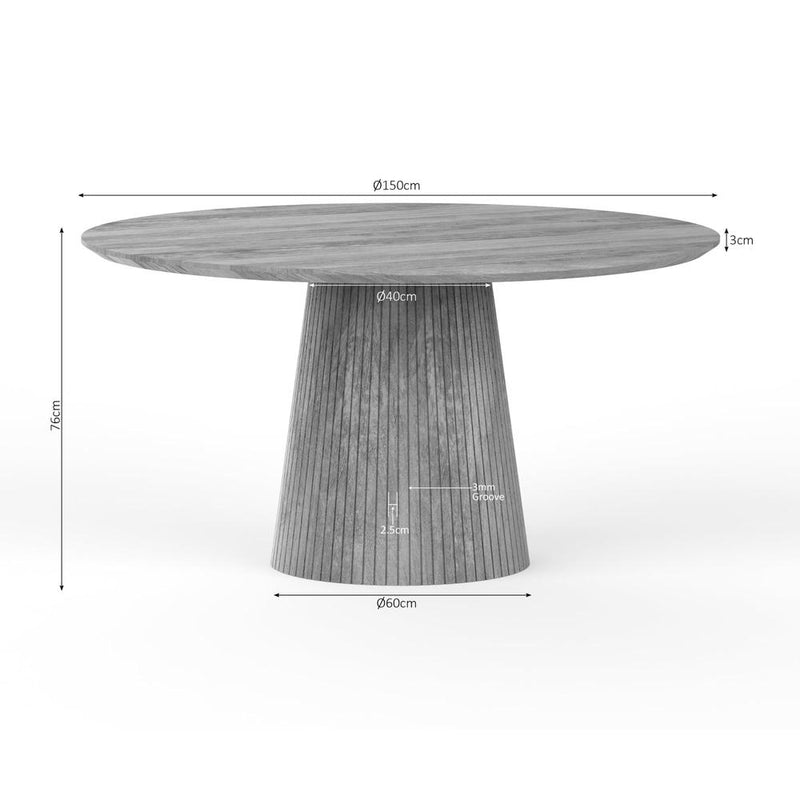 Eettafel Solana 150 cm Naturel 150x150x76 cm-Eettafels-Starfurn