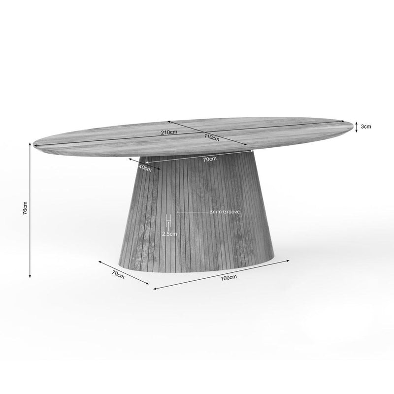 Eettafel Solana 210 cm Naturel Ovaal 210x110x76 cm-Eettafels-Starfurn
