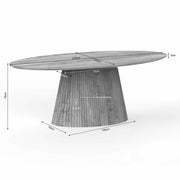 Eettafel Solana 210 cm Ovaal Taupe 210x110x76 cm-Eettafels-Starfurn