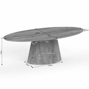 Eettafel Solana 240 cm Ovaal Taupe 240x120x76 cm-Eettafels-Starfurn