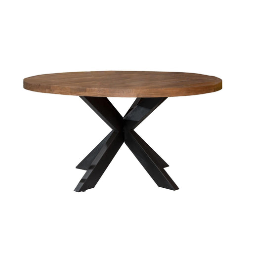 Eettafel Sturdy Rond Mangohout Naturel 150 cm 150x150x76 cm-Eettafels-Livingfurn