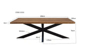 Eettafel Sturdy Spider Mangohout Naturel 200x100x76 cm-Eettafels-Livingfurn