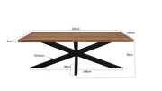 Eettafel Sturdy Spider Mangohout Naturel 220x100x76 cm-Eettafels-Livingfurn