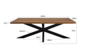 Eettafel Sturdy Spider Mangohout Naturel 220x100x76 cm-Eettafels-Livingfurn