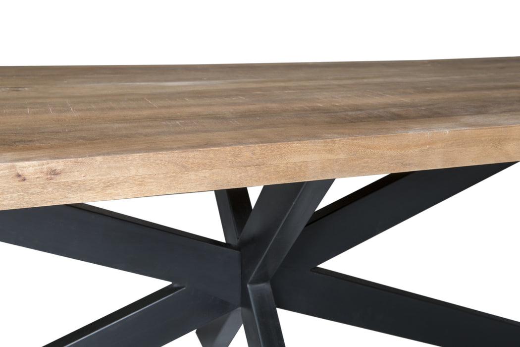 Eettafel Sturdy Spider Mangohout Naturel 240x100x76 cm-Eettafels-Livingfurn