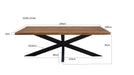 Eettafel Sturdy Spider Mangohout Naturel 240x100x76 cm-Eettafels-Livingfurn