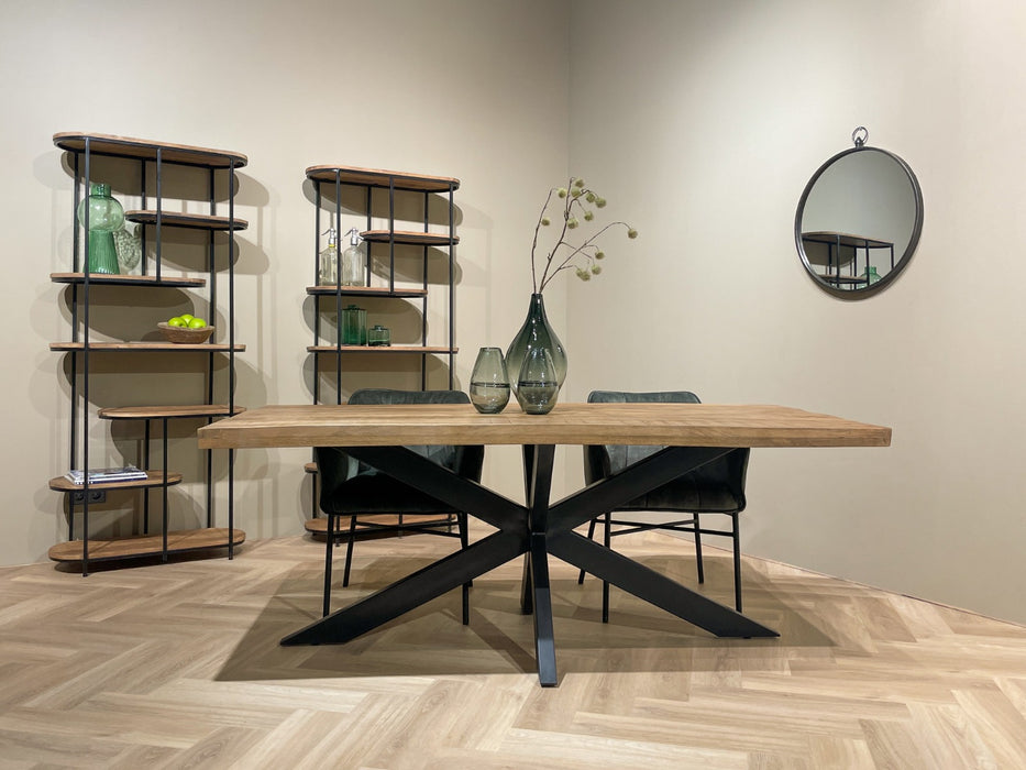 Eettafel Sturdy Spider Mangohout Naturel-Eettafels-Livingfurn