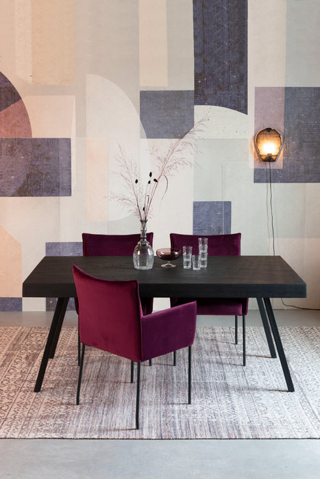Eettafel Suri Teak Hout Zwart 160x78 cm-Eettafels-Creating Home