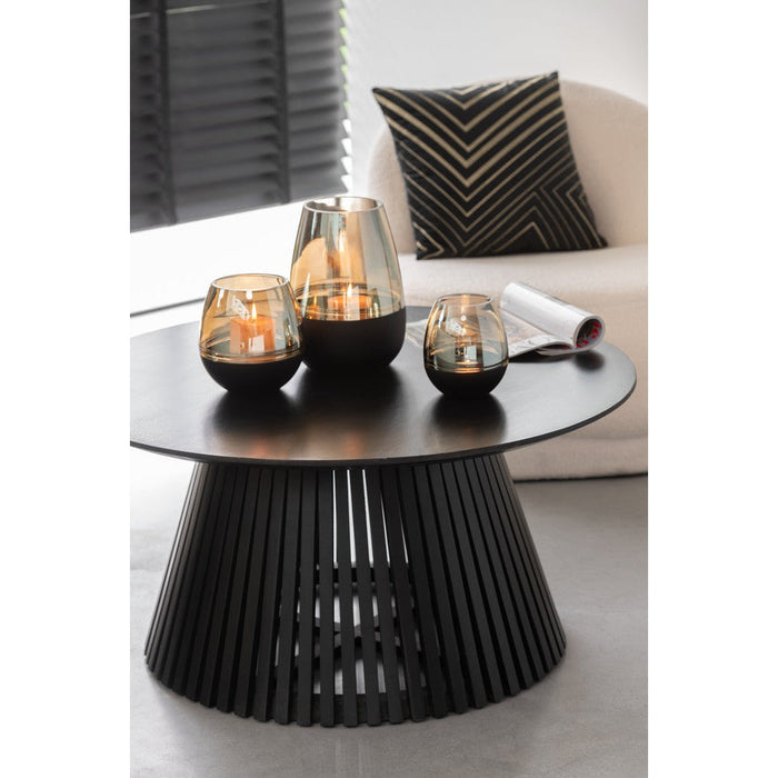 Eettafel Tafel Vincent Mangohout Zwart M 80x80x39.5 cm-Eettafels-J-Line
