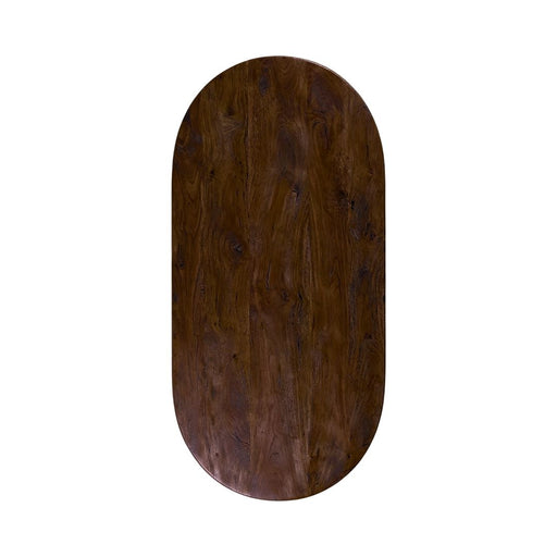 Eettafel Tafelblad Halve Cirkel Mangohout Espresso 200x1 18094349-Ovale tafelbladen-LABEL51