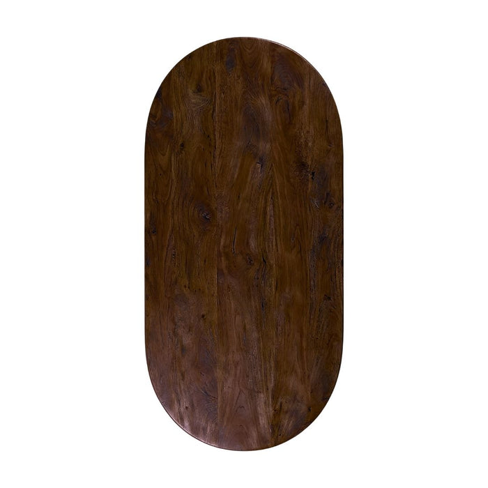 Eettafel Tafelblad Halve Cirkel Mangohout Espresso 200x1 18099343-Ovale tafelbladen-LABEL51