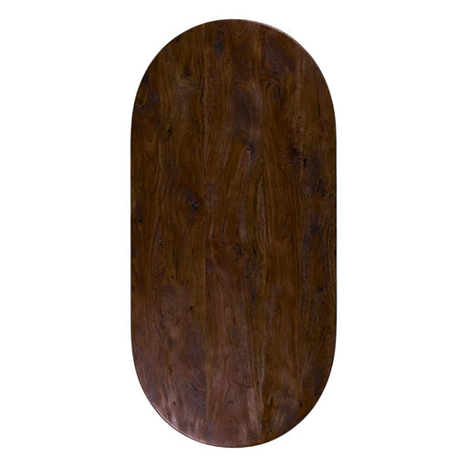 Eettafel Tafelblad Halve Cirkel Mangohout Espresso 240x1 18010038-Ovale tafelbladen-LABEL51
