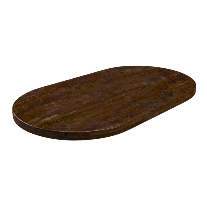 Eettafel Tafelblad Halve Cirkel Mangohout Espresso 240x100-Eettafels-LABEL51