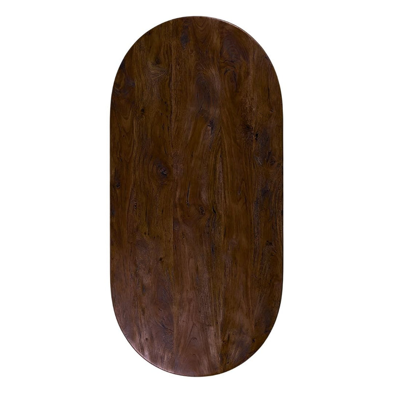 Eettafel Tafelblad Halve Cirkel Mangohout Espresso 24x100-Ovale tafelbladen-LABEL51