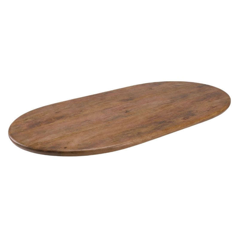 Eettafel Tafelblad Halve Cirkel Mangohout Nature Smooth 18094421-Ovale tafelbladen-LABEL51