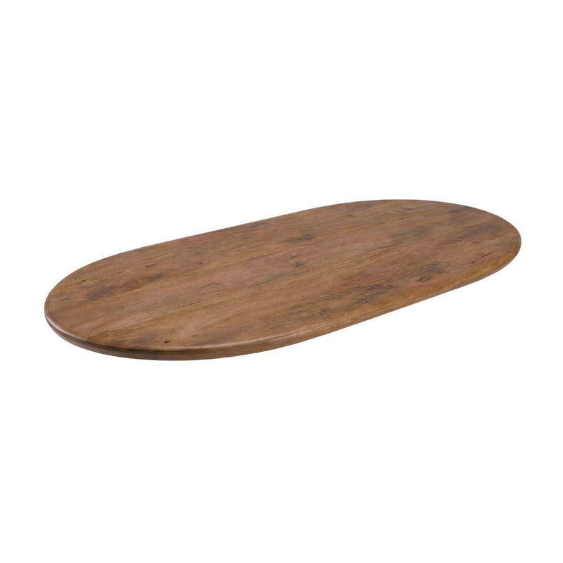 Eettafel Tafelblad Halve Cirkel Mangohout Nature Smooth 200x100-Ovale tafelbladen-LABEL51