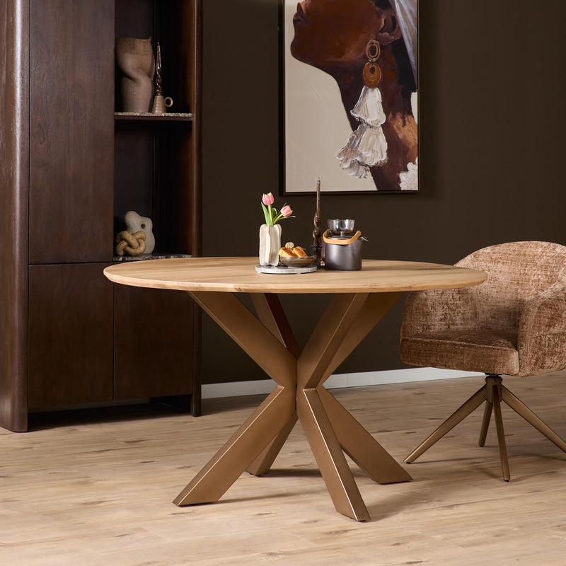 Eettafel Tafelpoten Brons Metaal 70 cm STF 70x70x73 cm STF-0015-Eettafels-Starfurn