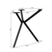 Eettafel Tafelpoten Zwart Metaal 53x71 cm-Eettafels-Starfurn