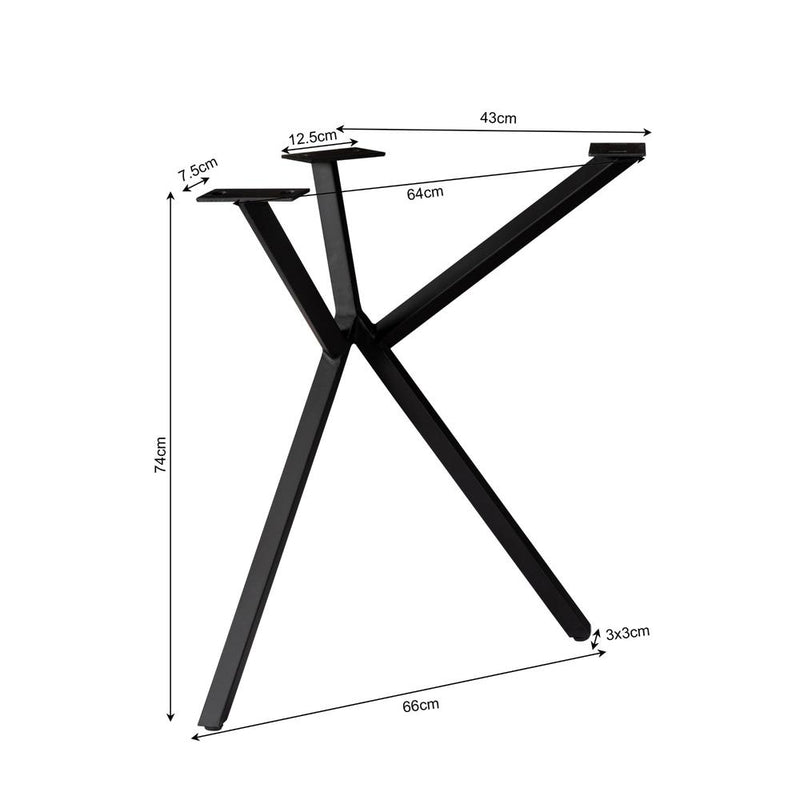 Eettafel Tafelpoten Zwart Metaal 53x71 cm-Eettafels-Starfurn
