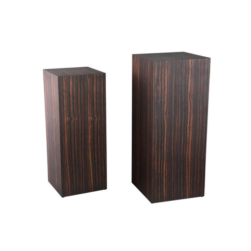 Eettafel Tiess Bruin Houten Fineer Pedestal Set 2-Eettafels-PTMD