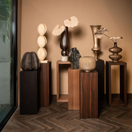 Eettafel Tiess Naturel Houten Fineer Pedestal-Eettafels-PTMD