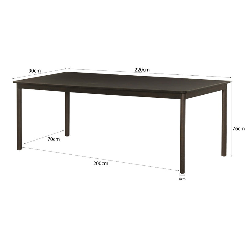 Eettafel Tobago Eikenhout fineer Bruin 220x90 cm-Eettafels-Livingfurn