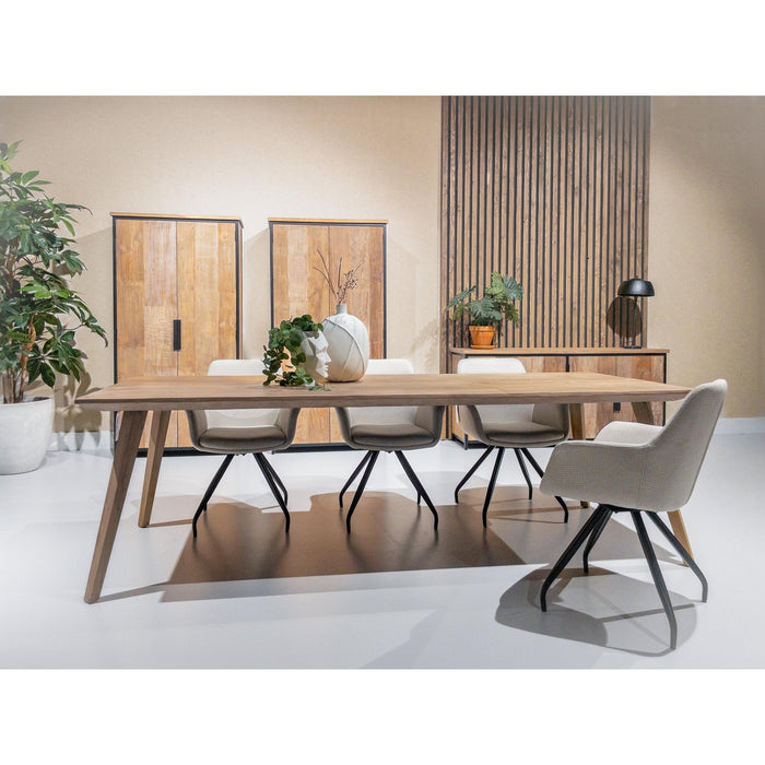 Eettafel Tomar Teakhout Naturel hout 220x100 cm-Eettafels-Livingfurn