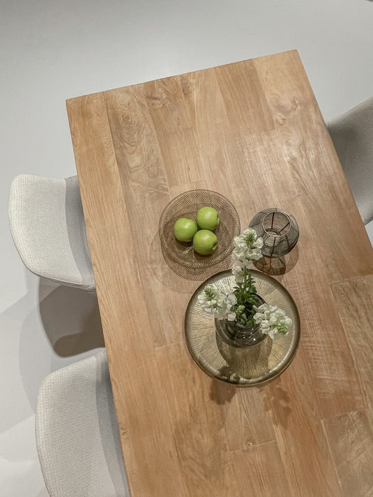 Eettafel Tomar Teakhout Naturel hout 220x100 cm-Eettafels-Livingfurn