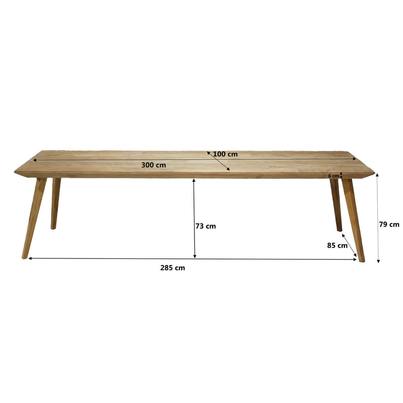 Eettafel Tomar Teakhout Naturel hout 300x100 cm-Eettafels-Livingfurn