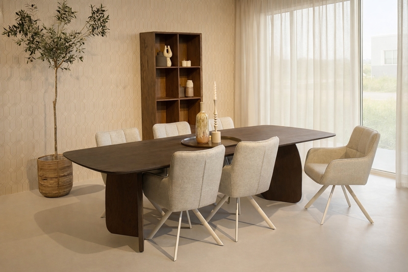 Eettafel Trevor Mangohout Naturel 280cm-Eettafels-Livingfurn