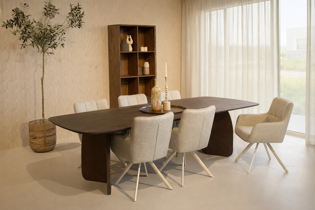 Eettafel Trevor Mangohout Naturel 280cm-Eettafels-Livingfurn