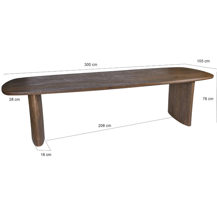Eettafel Tyler Mangohout Bruin 300cm