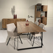 Eettafel Valdez Mangohout Naturel hout 200x100 cm-Eettafels-Livingfurn