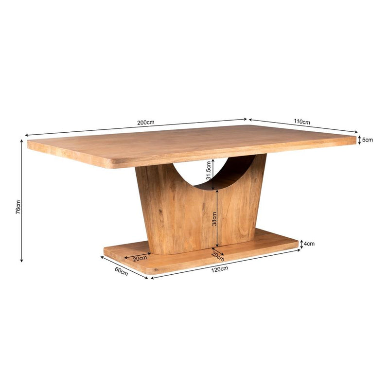 Eettafel Voco 200 cm Naturel 200x110x76 cm-Eettafels-Starfurn