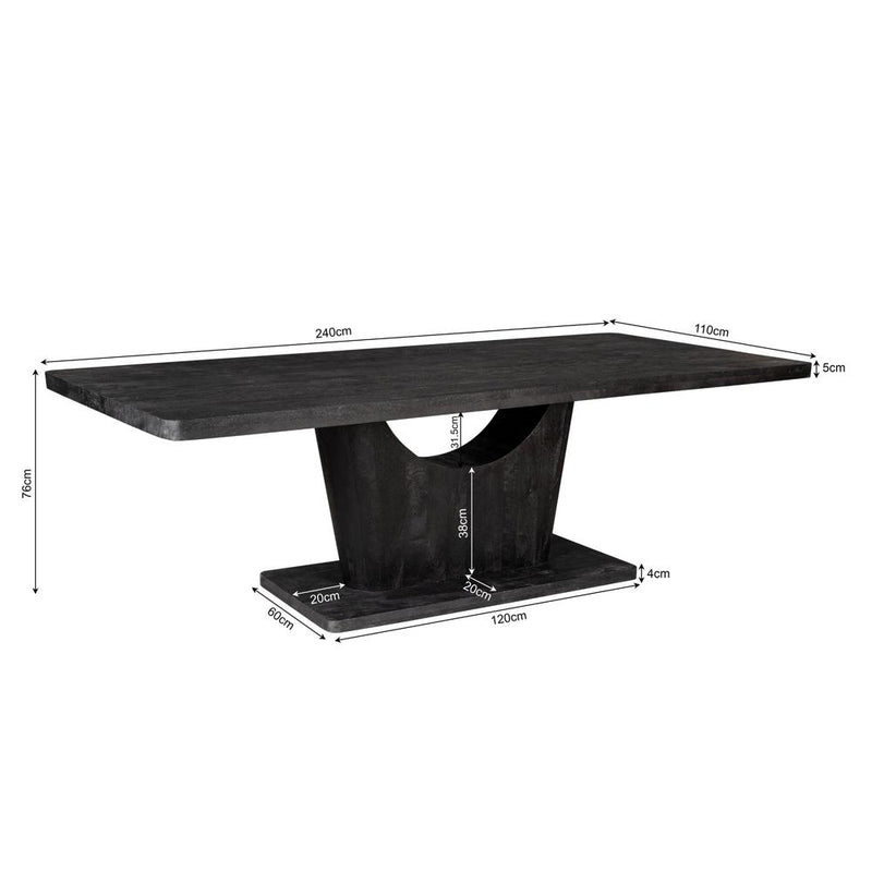Eettafel Voco 240 cm Zwart 240x110x76 cm-Eettafels-Starfurn