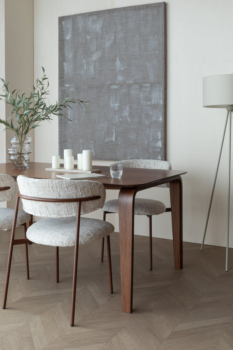 Eettafel Walden Walnut veneer Bruin 160x90 cm-Eettafels-Creating Home