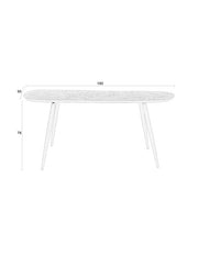 Eettafel Webster Rectangular Teak Hout Bruin 90x180 cm-Eettafels-Creating Home