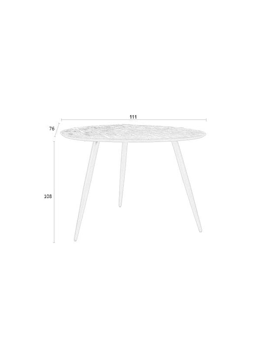 Eettafel Webster Rond Teak Hout Bruin 111x76 cm-Eettafels-Creating Home