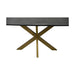 Eettafel rechthoekig marmer - 180x90x77 - Zwart/goud - Marmer/metaal-Eettafels-HSM Collection