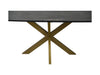 Eettafel rechthoekig marmer - 180x90x77 - Zwart/goud - Marmer/metaal-Eettafels-HSM Collection