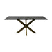 Eettafel rechthoekig marmer - 180x90x77 - Zwart/goud - Marmer/metaal-Eettafels-HSM Collection