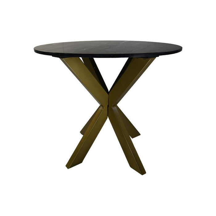 Eettafel rond marmer - ø90x76 - Zwart/goud - Marmer/metaal-Eettafels-HSM Collection